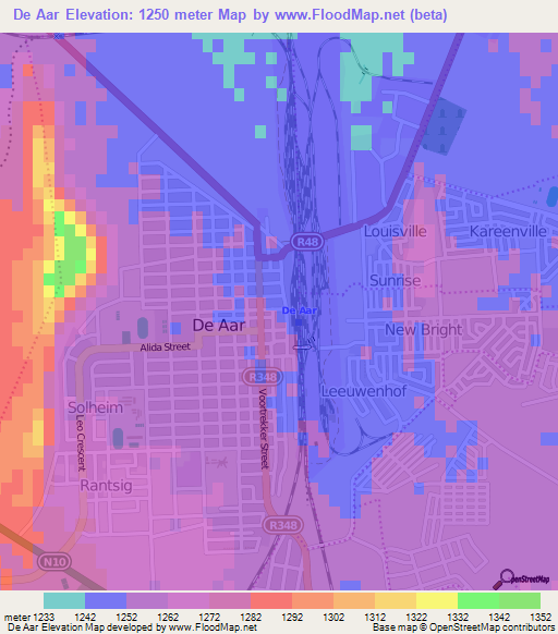 De Aar,South Africa Elevation Map