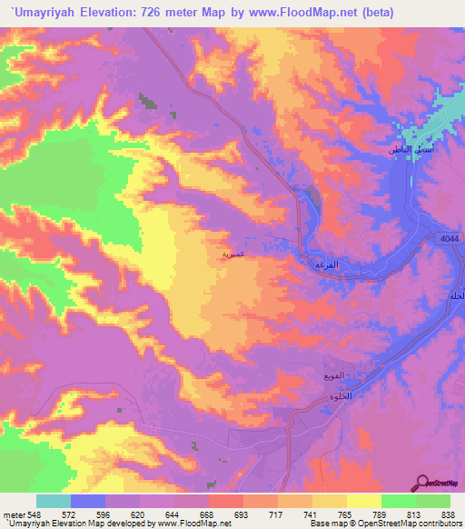 `Umayriyah,Saudi Arabia Elevation Map