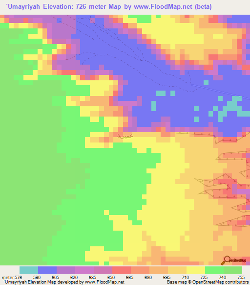 `Umayriyah,Saudi Arabia Elevation Map