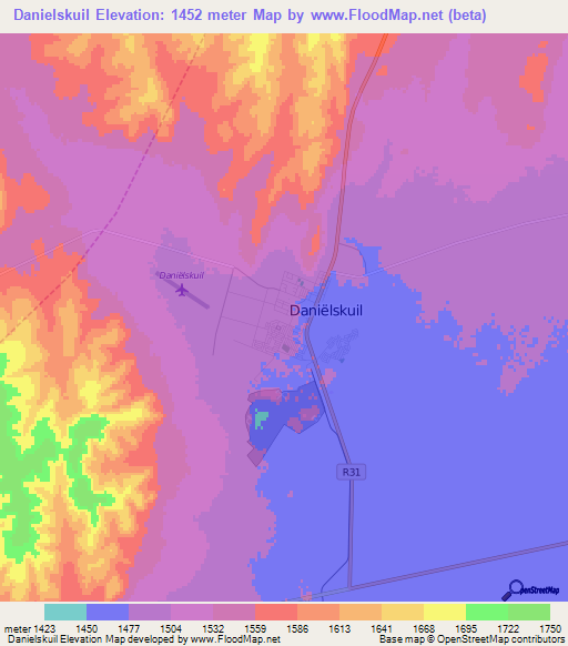 Danielskuil,South Africa Elevation Map