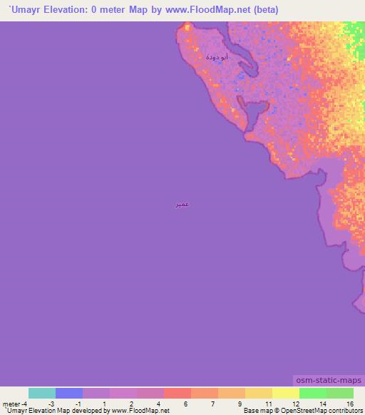 `Umayr,Saudi Arabia Elevation Map