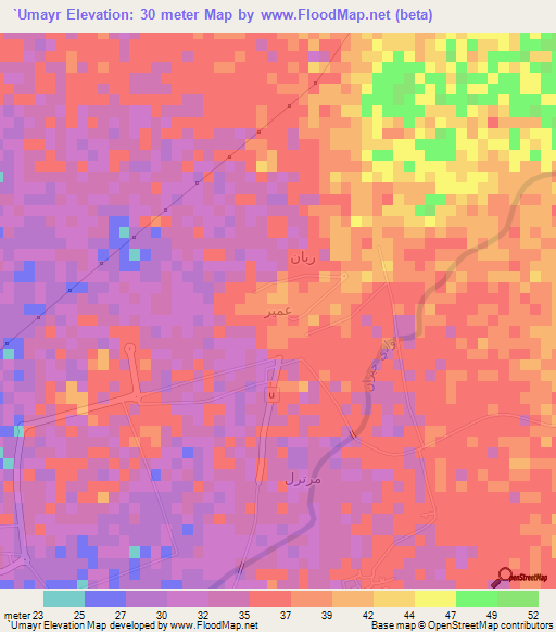 `Umayr,Saudi Arabia Elevation Map