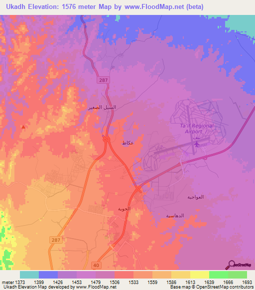 Ukadh,Saudi Arabia Elevation Map