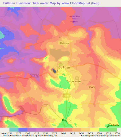 Cullinan,South Africa Elevation Map