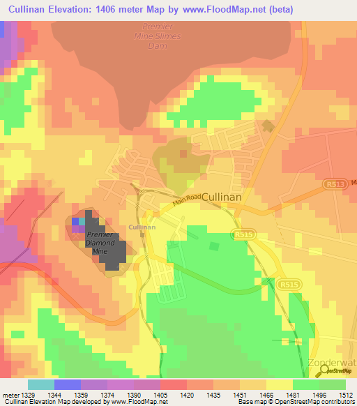 Cullinan,South Africa Elevation Map