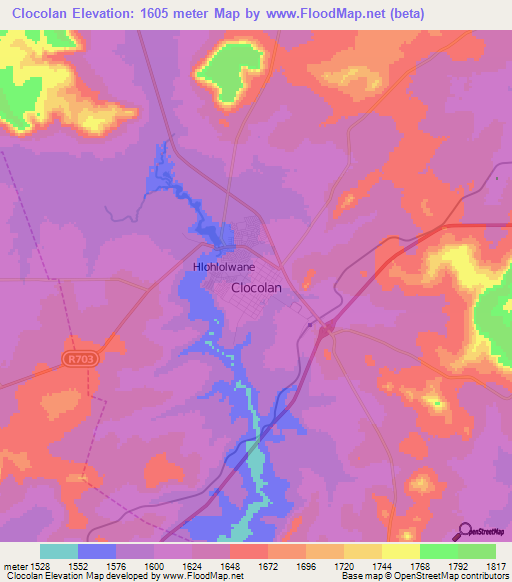 Clocolan,South Africa Elevation Map