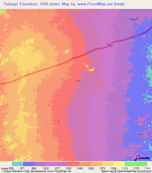 Tuhayyi,Saudi Arabia Elevation Map