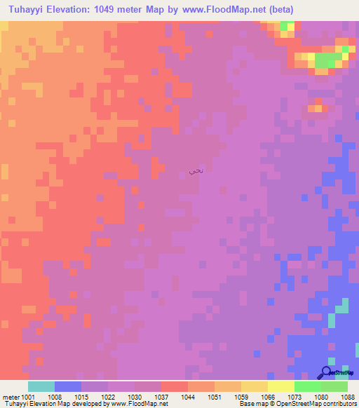 Tuhayyi,Saudi Arabia Elevation Map