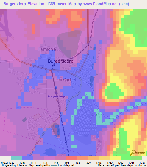 Burgersdorp,South Africa Elevation Map