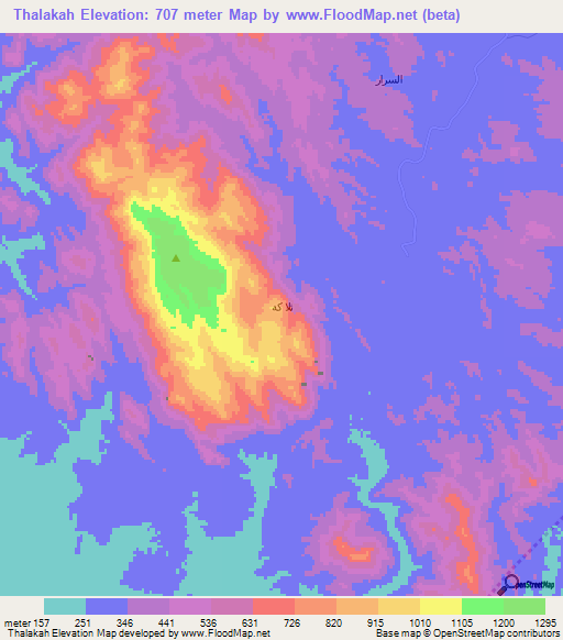 Thalakah,Saudi Arabia Elevation Map