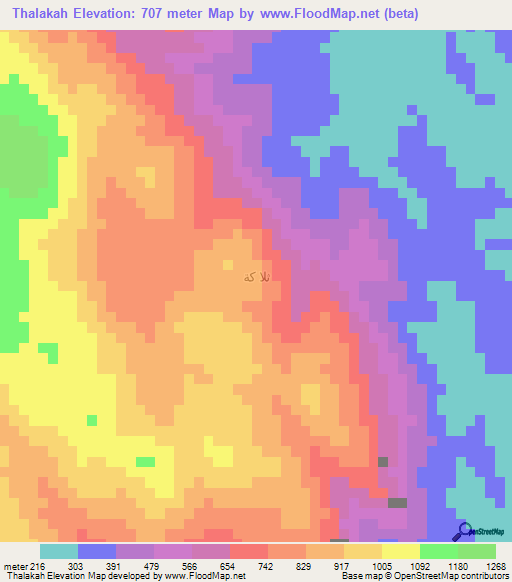 Thalakah,Saudi Arabia Elevation Map