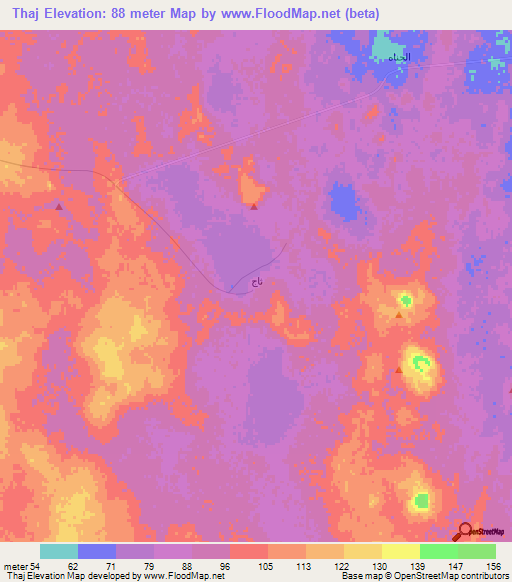 Thaj,Saudi Arabia Elevation Map