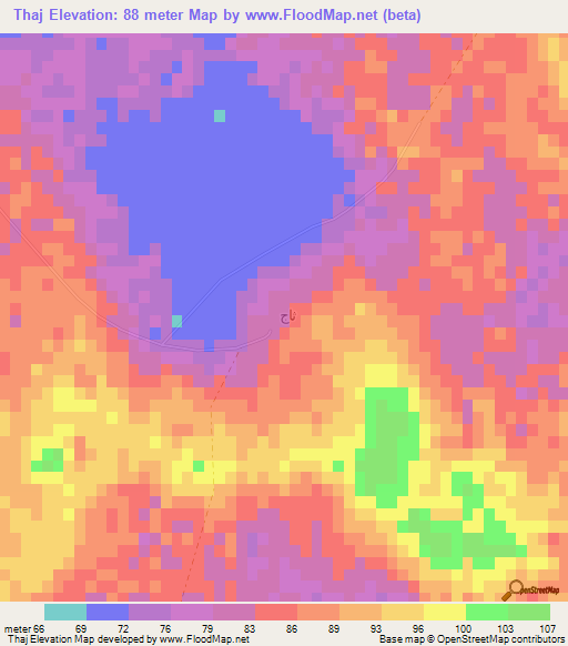 Thaj,Saudi Arabia Elevation Map