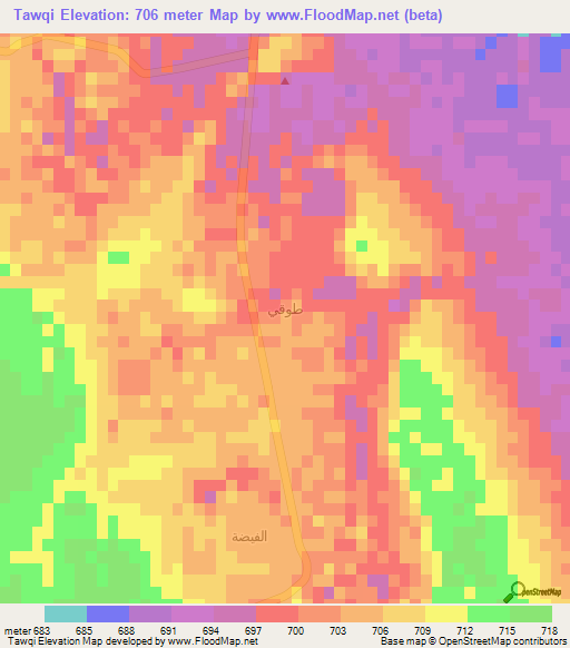 Tawqi,Saudi Arabia Elevation Map