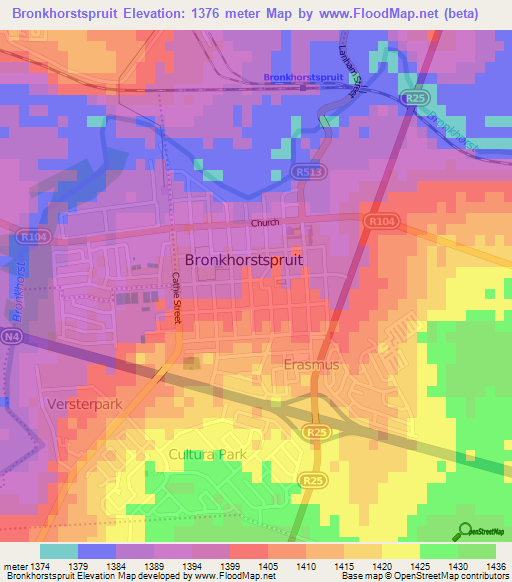 Bronkhorstspruit,South Africa Elevation Map