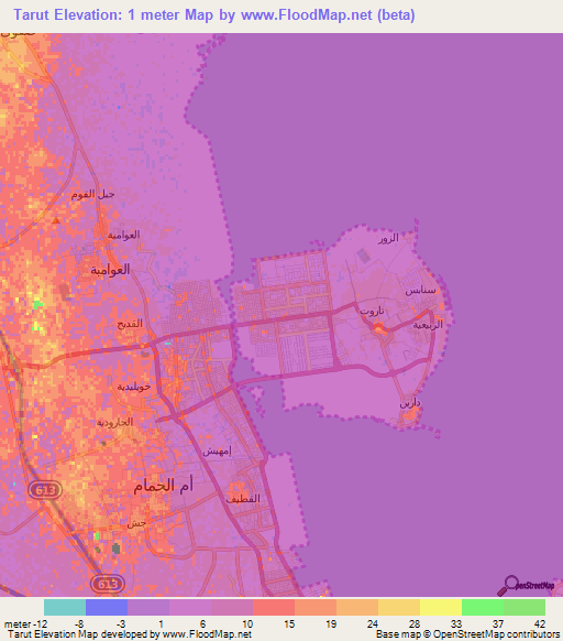 Elevation of Tarut,Saudi Arabia Elevation Map, Topography, Contour
