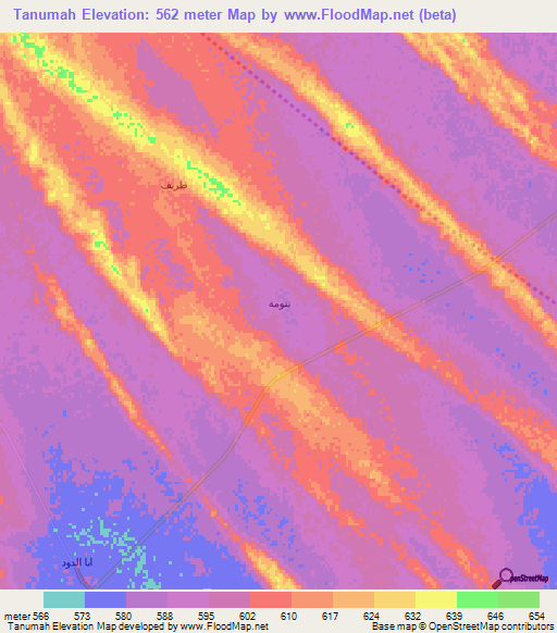 Tanumah,Saudi Arabia Elevation Map