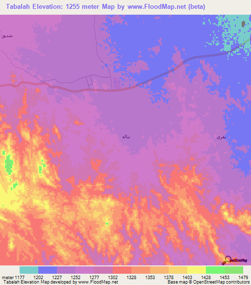 Tabalah,Saudi Arabia Elevation Map