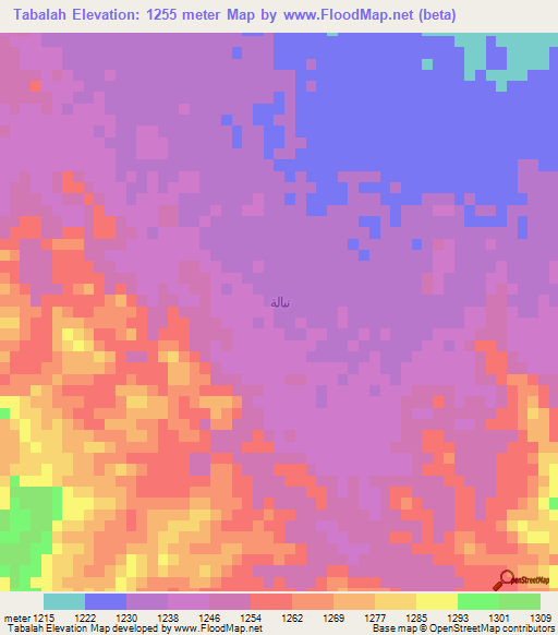 Tabalah,Saudi Arabia Elevation Map