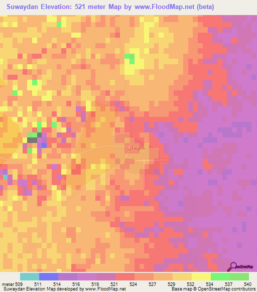 Suwaydan,Saudi Arabia Elevation Map