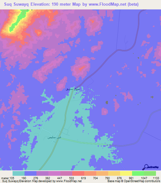 Suq Suwayq,Saudi Arabia Elevation Map