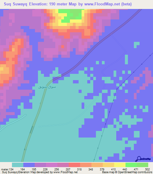 Suq Suwayq,Saudi Arabia Elevation Map