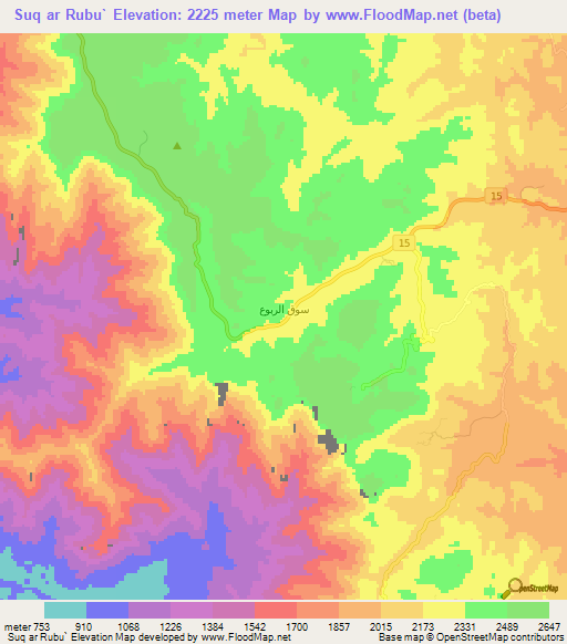 Suq ar Rubu`,Saudi Arabia Elevation Map