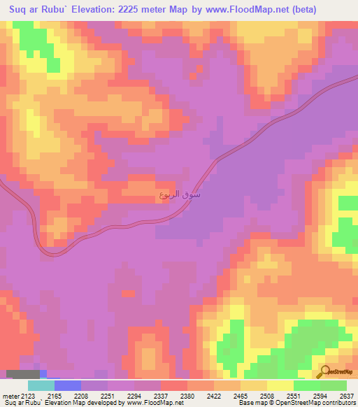 Suq ar Rubu`,Saudi Arabia Elevation Map