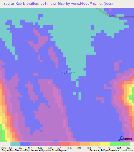 Suq ar Rab,Saudi Arabia Elevation Map