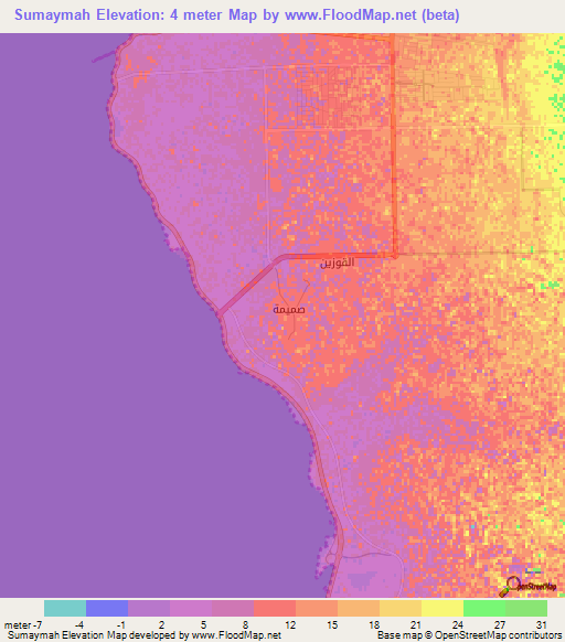 Sumaymah,Saudi Arabia Elevation Map