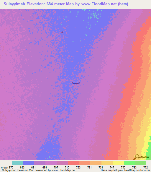 Sulayyimah,Saudi Arabia Elevation Map