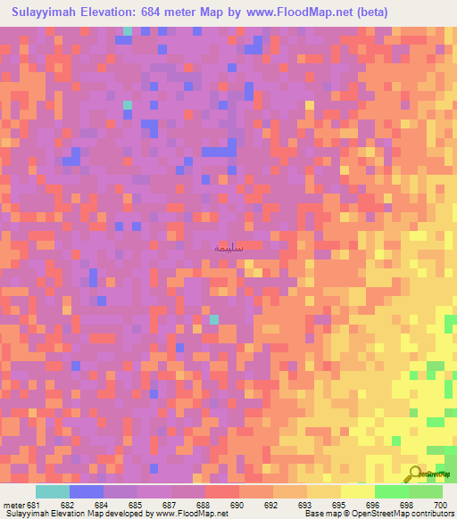 Sulayyimah,Saudi Arabia Elevation Map