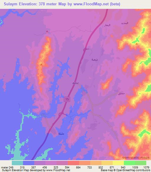 Sulaym,Saudi Arabia Elevation Map