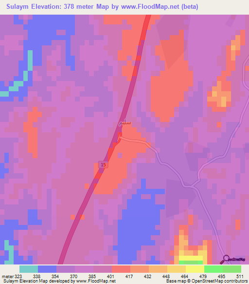 Sulaym,Saudi Arabia Elevation Map