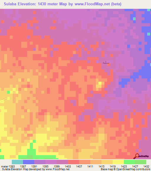 Sulaba,Saudi Arabia Elevation Map