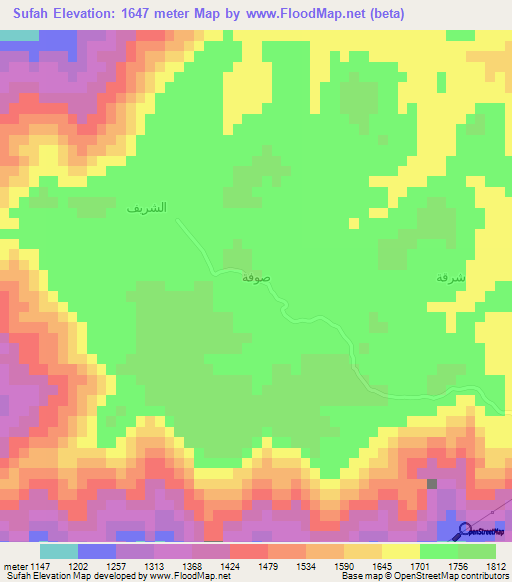 Sufah,Saudi Arabia Elevation Map