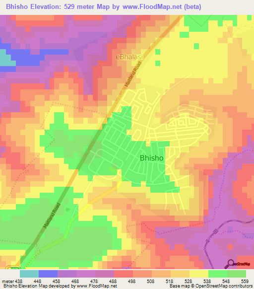 Bhisho,South Africa Elevation Map