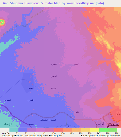 Ash Shuqayri,Saudi Arabia Elevation Map