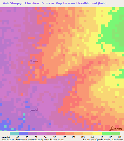 Ash Shuqayri,Saudi Arabia Elevation Map