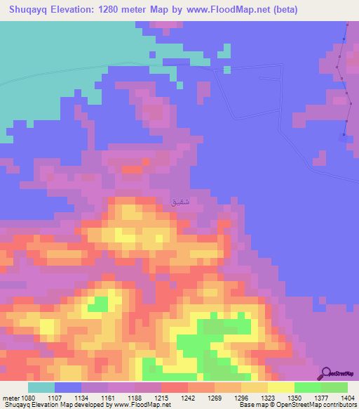 Shuqayq,Saudi Arabia Elevation Map