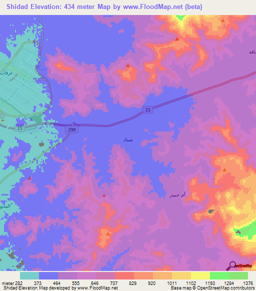 Shidad,Saudi Arabia Elevation Map