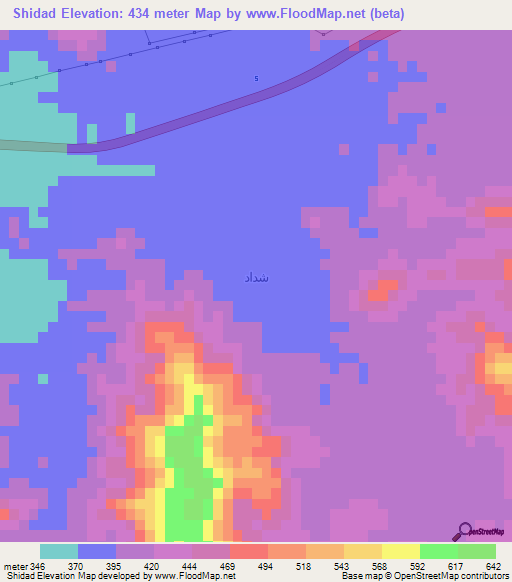 Shidad,Saudi Arabia Elevation Map