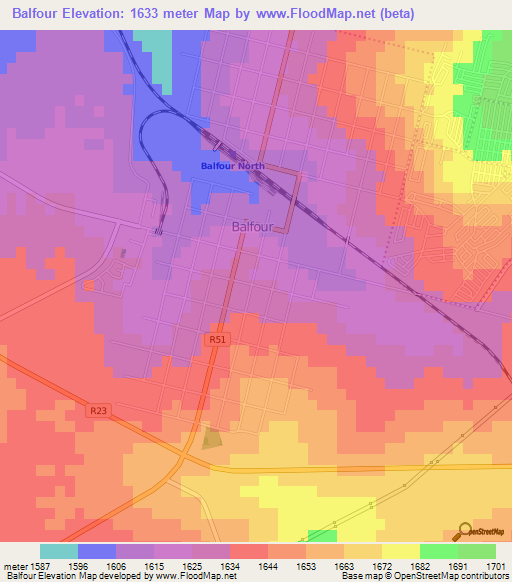 Balfour,South Africa Elevation Map