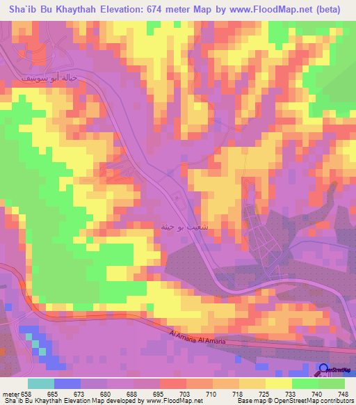 Sha`ib Bu Khaythah,Saudi Arabia Elevation Map