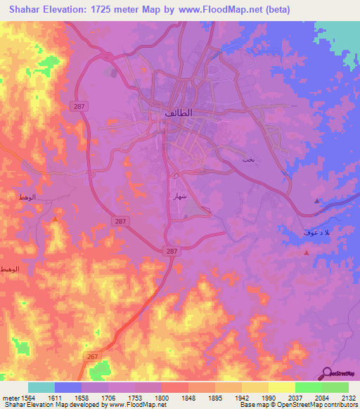 Shahar,Saudi Arabia Elevation Map