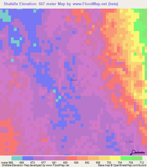 Shafalla,Saudi Arabia Elevation Map