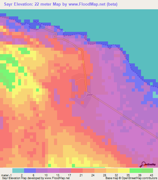 Sayr,Saudi Arabia Elevation Map