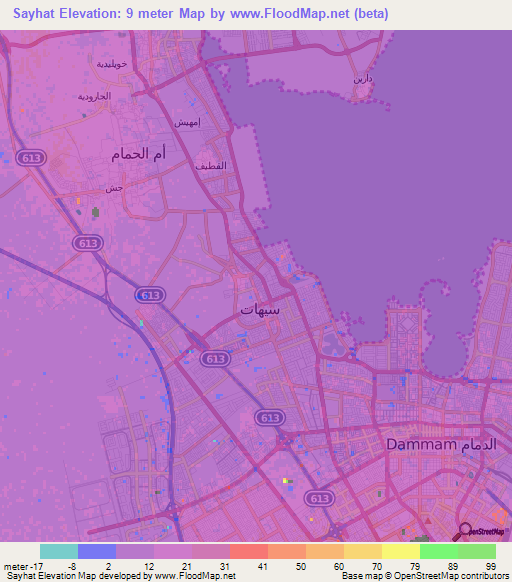 Sayhat,Saudi Arabia Elevation Map