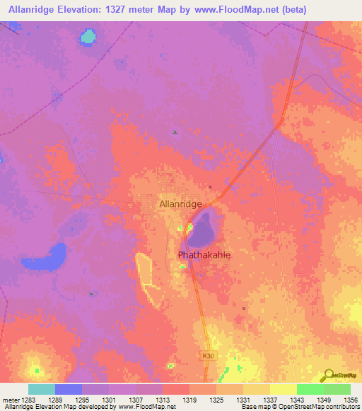 Allanridge,South Africa Elevation Map