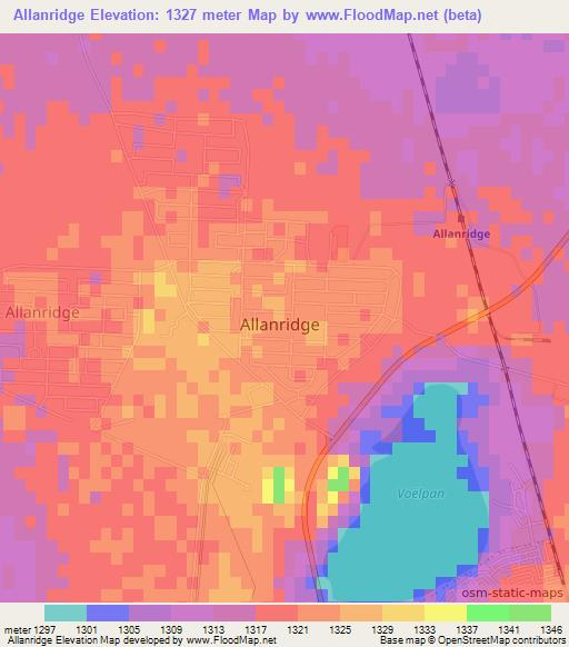 Allanridge,South Africa Elevation Map